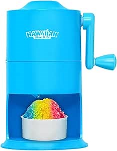 Hawaiian Shaved Ice Mini Snow Cone Machine - Portable Countertop Ice Shaver with No Slip Base - No Electricity Needed - Ice Cup Included - Lightweight - Stainless Steel Blade
