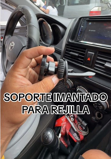 Soporte para celular de rejilla, queda fijo no baila ni se cae.#soporteimantadopararejilla #soportedecelularmagsafe #holderimantados #soporteparacelular #taxistas