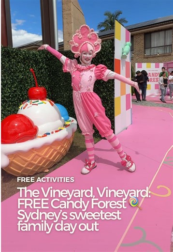 📍 @thevineyardsydney 🍭 Candy Forest installation 💰 Free to visit Save this for your next Sydney family day out. More playgrounds, activities and family spots across Sydney are on the Playtime Planner app 📱 Comment LINK and I will send you the download.