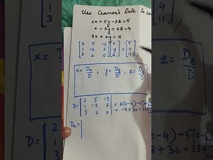 Cramer's rule| Solving system of equations| 3x3 system of equations @MathwithLogic