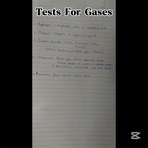 Testing For Gases-edexcel igcse Chemistry #education #forkids #facts #gases #oxygen #tests #written