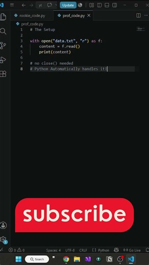 Python Tips: Stop opening files like this! #coding #python #codingtips #vscodetips #trending