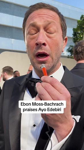 Loving Ayo Edebiri? Ebon’s just like us fr 🤭🥹 #TheBear star #EbonMossBachrach tells us that he’s excited for everything #AyoEdebiri has accomplished since captivating audiences in Season 1 of “The Bear.” #goldenglobe #goldenglobes2024 #AwardSeason
