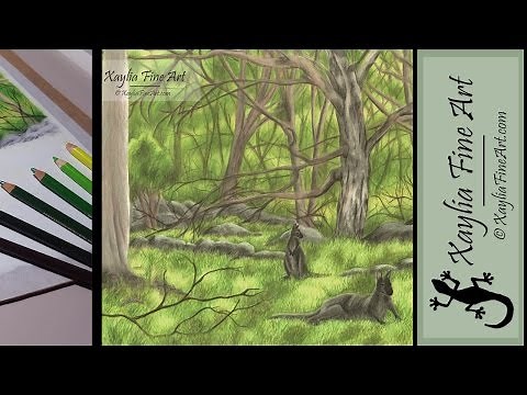 Tutorial: how to draw grass in coloured pencils