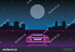 80s Retrowave Background 3d Illustration Retro Stock Vector (Royalty Free) 2152628171 | Shutterstock