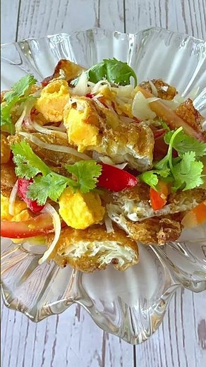 Thai Crispy Fried Egg Salad (Yum Kai Dao) Recipe #Shorts| Keto & Low carb