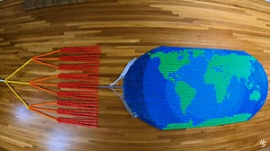 Video: Local domino artist creates social distancing PSA