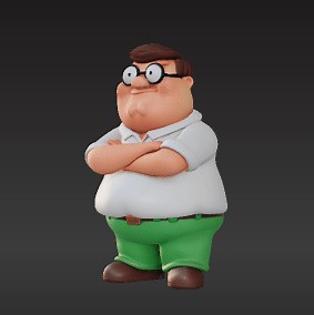 Resin Printable Cartoon Man Standing Pose with Crossed Arms