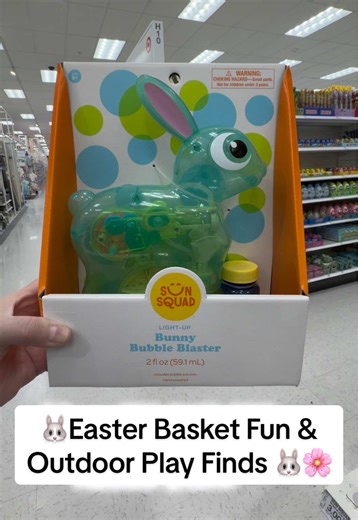 Easter Basket Fun & Outdoor Play Finds 🐰🌸 Bubbles & Play Sprinklers (Easter Section): • Dip & Blow Chick Blower Play Sprinkler $3.00 • Manual Light Bubble Toy – Up • • Bunny Bubble Blaster $5.00 • Bubble Basket Bubble Toy $3.00 • Cyclone Bubble Maker $5.00 • Bunny Bubble Maker Play Sprinkler $3.00 • Chick Bubble Maker Play Sprinkler $5.00 • Carrot Light Blaster with 2 fl oz Play Sprinkler $5.00 • Chalk & Paint Fun (Easter Section): • 2pk Chalk Paint Roller Set $5.00 (Color 1) • 2pk Chalk Paint