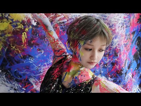 【ゲスト】SATO KAORU｜キュートな女性ダンサー・カオルさんに絵の具をかけてみた｜ボディペイント・カラードロップス制作風景｜BODY PAINT "COLOR DROPS"