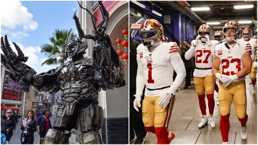 Universal Studios Performer In Megatron Costume Dunks On Niners Fan