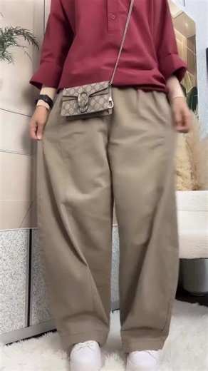 Khaki Loose-Fitting Cargo Pants – High-Waisted Wide-Leg