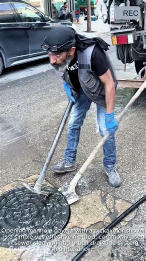Open Manhole Cover Fast with Simple Tools #video #viral #creative #technology #machine