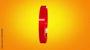 3D mail icon animated on orange gradient background seamless loop. 4k.