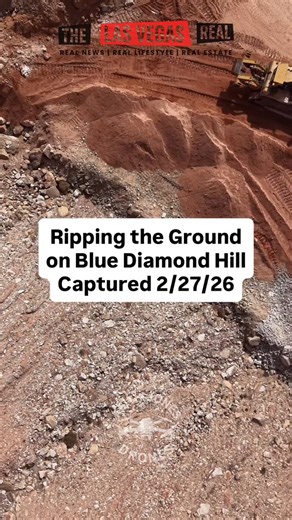 Active excavation on Blue Diamond Hill, right next to Red Rock Canyon National Conservation Area. Development… or destruction? #RedRockCanyon #LasVegas #TheLasVegasReal #KeithJonesDrones #fyp | Keith Jones