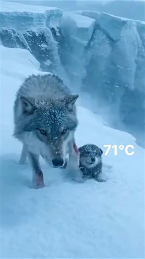 Trapped in a Killer Blizzard — A Wolf Won’t Leave Its Cub #survival #trending #shortfilm #ai 🤫