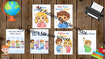 Classroom Rules Posters for Kids | Autism Visual Supports | Behavior Expectation