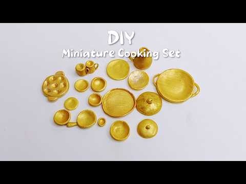 DIY Miniature Cooking Set 🍳🍲 | Easy Clay Kitchen Craft Ideas (Part-1)