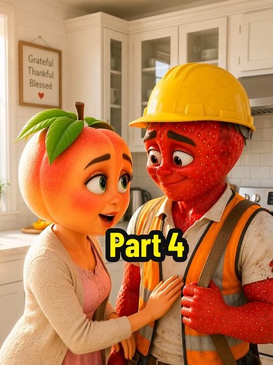 Part 4 |Peach Takes care of Strawberry #aistory #fruitstory #fruitdrama #viral #trending