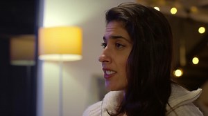 Close Up Of Woman Sitting On Sofa At Home Or In Bar Or Cafe Talking With Friends 2 | Free Stock Video Footage