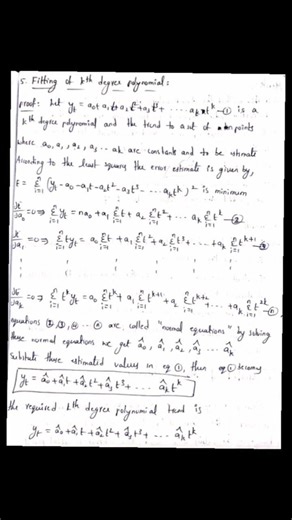 Applied Statistics Measures of Trend by using principle of Least Squares k`th Degree Polynomial