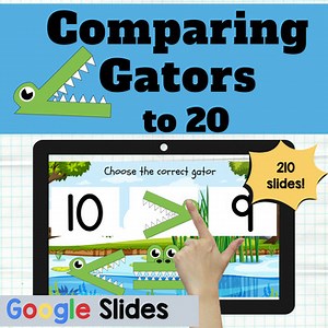 Comparing Gators Google Slides Interactive Practice - Numbers to 20