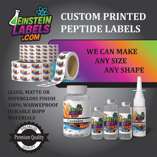 Peptide Label Stickers Custom Printed Waterproof Product Gloss or Matte - Etsy UK