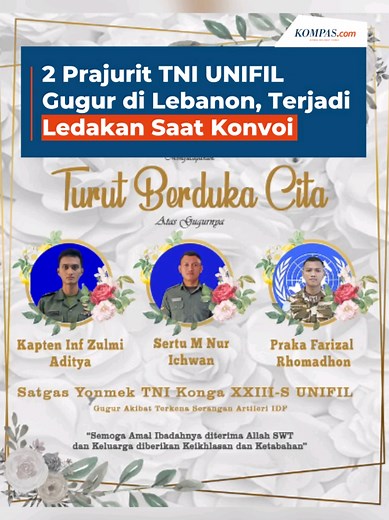 2 Prajurit TNI Gugur di Lebanon Selatan