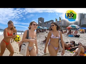 🇧🇷 Rio de Janeiro Leme Copacabana Beach Brasil 2021 - [Beach Walk Full Tour]
