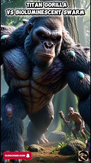 Titan Gorilla vs Bioluminescent Swarm from Outer Space