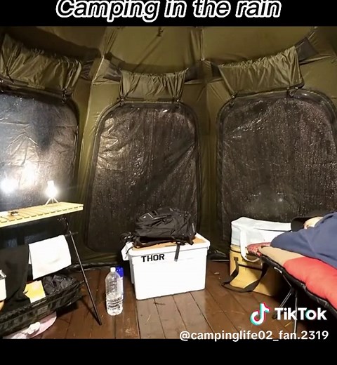 215 Listen to the sound of rain and fall asleep #outdoors #camping #campinglife #yumecamp #campingtent #enjoylife #foryou