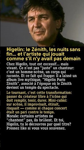 Higelin au Zénith: il ne chantait pas… il brûlait (et on le regardait, hypnotisés)