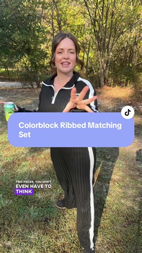 Colorblock Ribbed Matching Set 🖤🤍