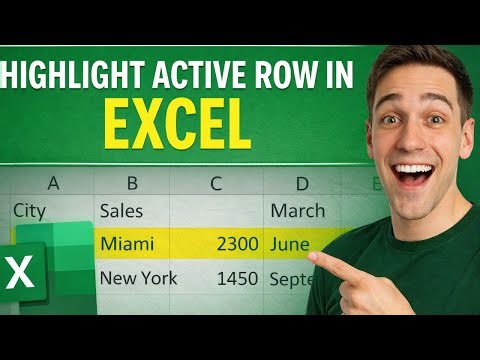 Highlight Active Row in Excel — Automatic Highlighting Trick!