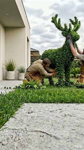 🦌 Amazing Deer Topiary Art Transformation 🌿 | Garden Sculpture Magic ✨#topiary