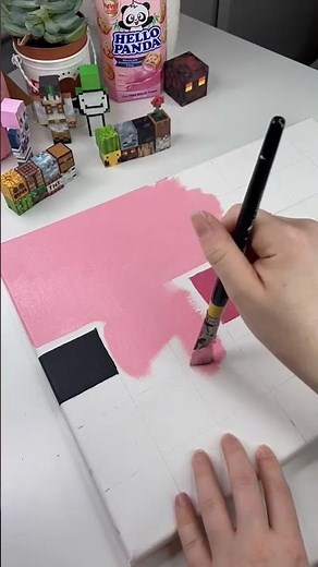 Making a minecraft AXOLOTL painting!