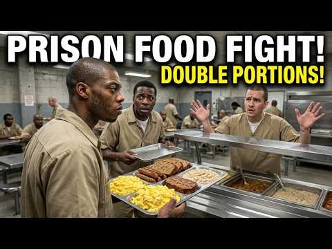 FIGHTING OVER DOUBLE PORTIONS OF FOOD IN THE PRISON LUNCHROOM