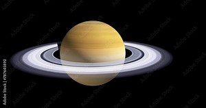 A 3D animation of planet Saturn, which is the sixth planet from the Sun and the second-largest in the Solar System, after Jupiter.