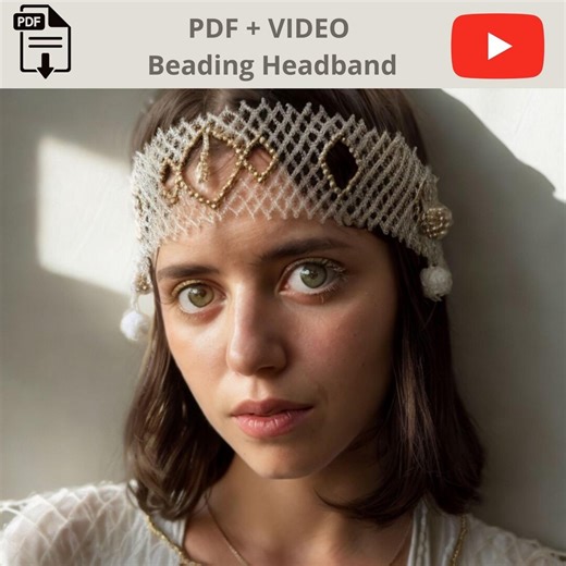 Beaded Headband Tutorial | Beaded Headpiece Pattern | PDF Pattern   Video Guide | Seed Bead Jewelry - Etsy