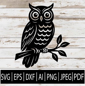 Owl SVG | Owl Clipart | Owl Silhouette for Cricut, Laser Cut and Sublimation | Owl Cut File | Png Dxf Eps Pdf JPG AI Files Digital Download - Etsy