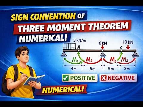 Three Moment Theorem Sign Convention | Numerical Explained for Diploma & Polytechnic Students