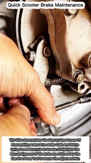 Quick Scooter Rear Drum Brake Maintenance & Cable Reassembly