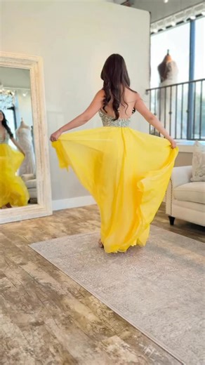 Perfection in yellow 💛 Find your perfect pageant moment with us — shop online or in-store! We can’t wait to help you find your dream look. #DressingDreams #DreamGirl #Pageant #PageantDress #HighschoolPageant #Dress #TrendyDress #SparklyDress #Fashion #PageantGirl #PageantInspo #pageantlook | Dressing Dreams