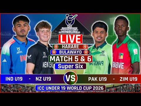 ICC U19 World Cup 2026 Live: India U19 vs Zimbabwe U19 LIVE | Pakistan U19 vs New Zealand U19 Live