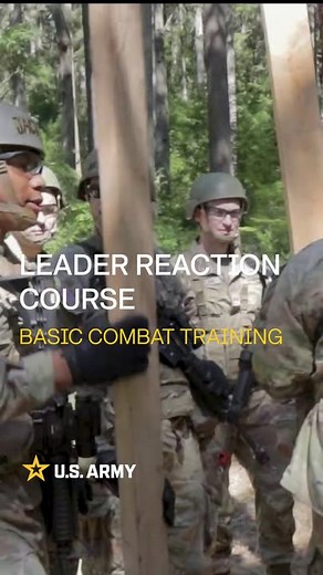 During week 2 of Basic Training, U.S. Army Trainees are tasked with overcoming the Leader Reaction Course. This allows Trainees to build cohesive teams early in the training cycle while physically and mentally challenging them to overcome obstacles. The Leader Reaction Course is a group of ten different obstacles designed to test Trainees' ability to think critically under pressure, evaluate their leadership ability, and build trust with their Battle Buddies, all foundational skills in creating