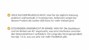 FAMATEL – Leiste Ecosockets 3 Steckdosen I Mit Ein-Ausschalter I 3 Meter I Bis 3680W I Kindersicherung I Ausrichtung der Steckdosen auf 45º I Verhindert versteckten Verbrauch I Weiß