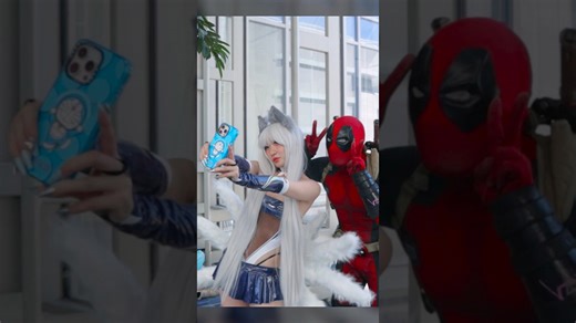 Taking selfies with random cosplayers at anime conventions #deadpool #anime #cosplay