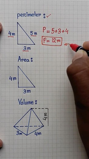 Basic Geometry 📚Perimeter Area Volume #maths #triangle #geometry