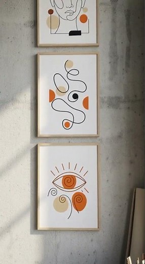 Trendy Abstract Line Art Prints |3-Piece Boho Gallery Wall Set (Earth Tones)|Affordable Modern Decor