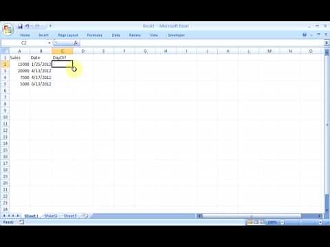 Excel How To Calculate the difference between two dates